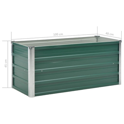 Berkfield Garden Raised Bed Galvanised Steel 100x40x45 cm Green