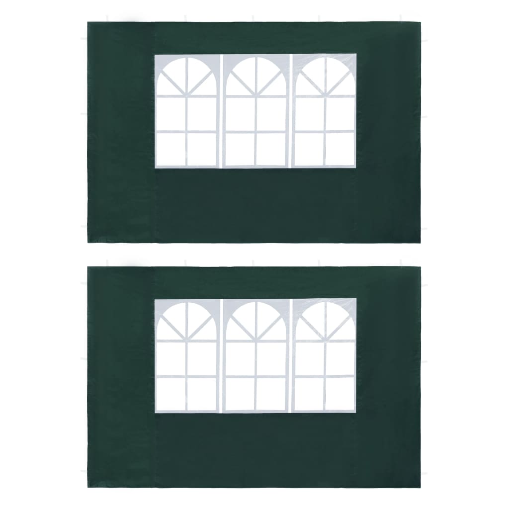 Berkfield Party Tent Sidewall 2 pcs with Window PE Green