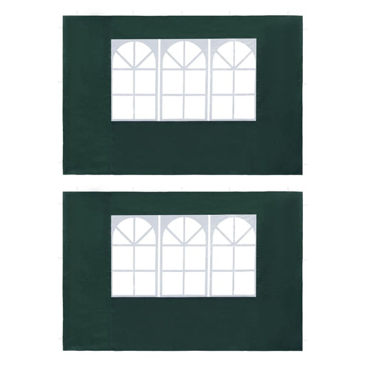 Berkfield Party Tent Sidewall 2 pcs with Window PE Green