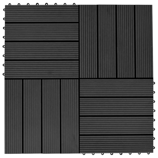 Berkfield 11 pcs Decking Tiles WPC 30x30 cm 1 sqm Black
