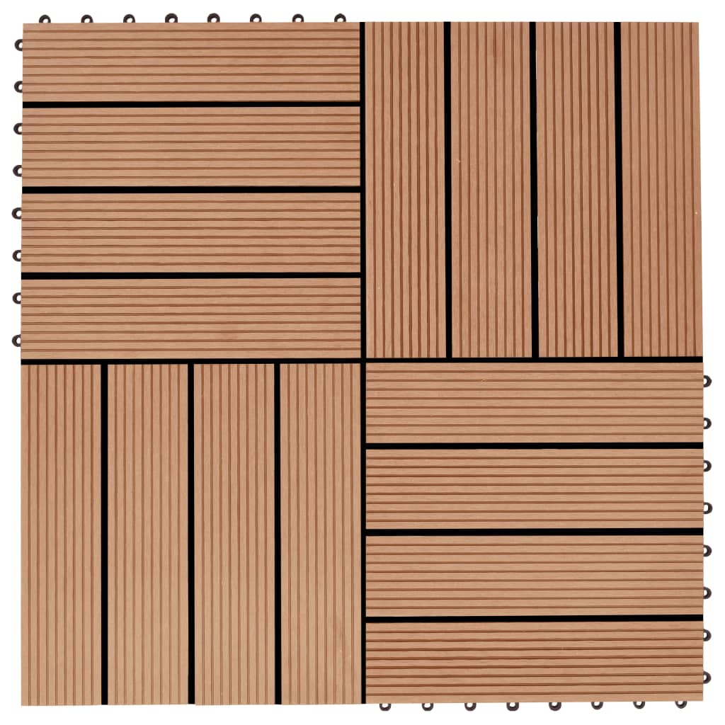 Berkfield 11 pcs Decking Tiles WPC 30x30 cm 1 sqm Teak Colour