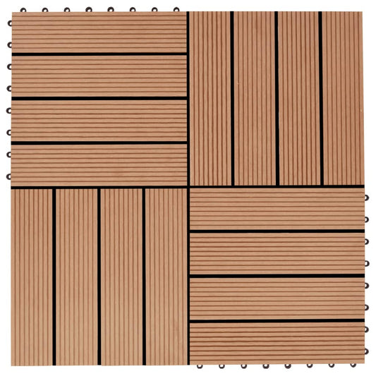 Berkfield 11 pcs Decking Tiles WPC 30x30 cm 1 sqm Teak Colour