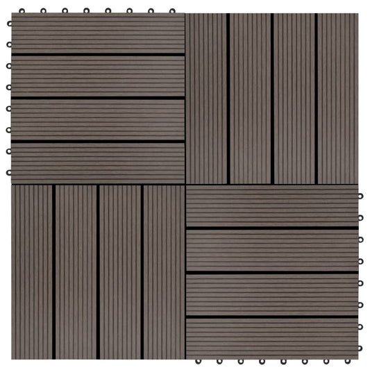 Berkfield 11 pcs Decking Tiles WPC 30x30 cm 1 sqm Dark Brown