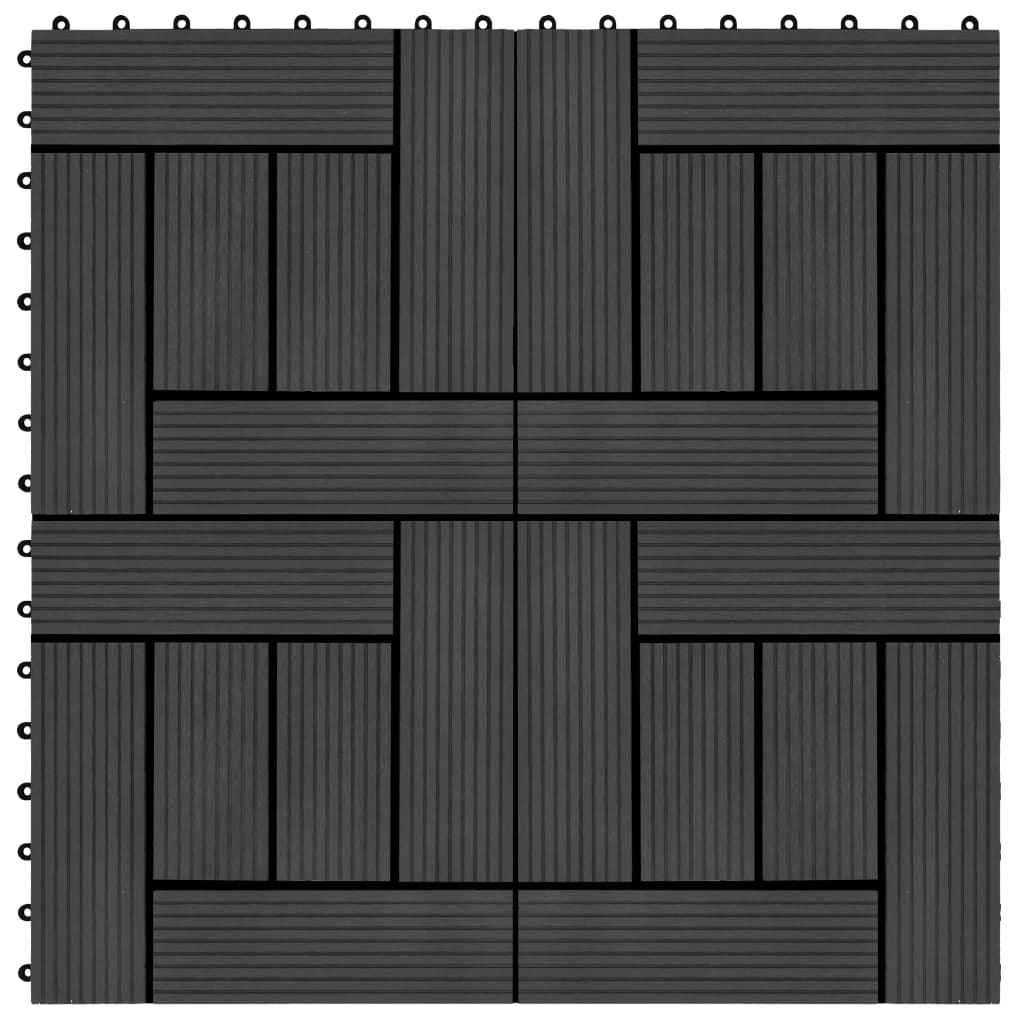 Berkfield 11 pcs Decking Tiles WPC 30x30 cm 1 sqm Black