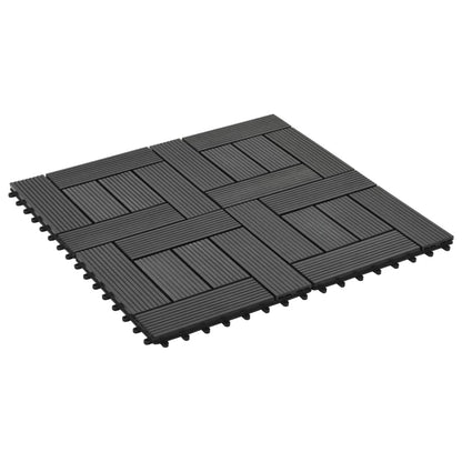 Berkfield 11 pcs Decking Tiles WPC 30x30 cm 1 sqm Black