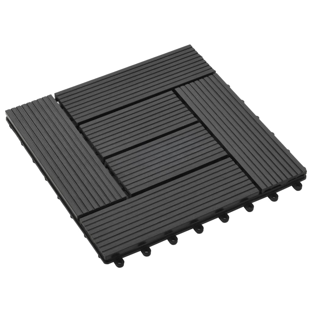 Berkfield 11 pcs Decking Tiles WPC 30x30 cm 1 sqm Black