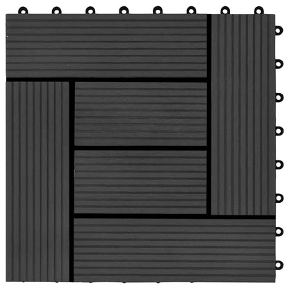 Berkfield 11 pcs Decking Tiles WPC 30x30 cm 1 sqm Black