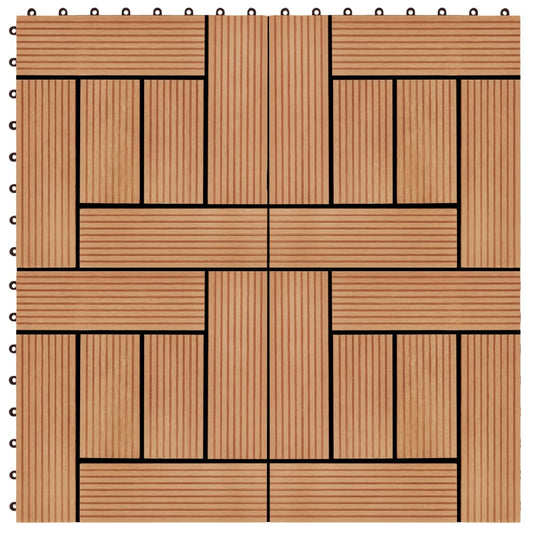 Berkfield 11 pcs Decking Tiles WPC 30x30 cm 1 sqm Teak Colour