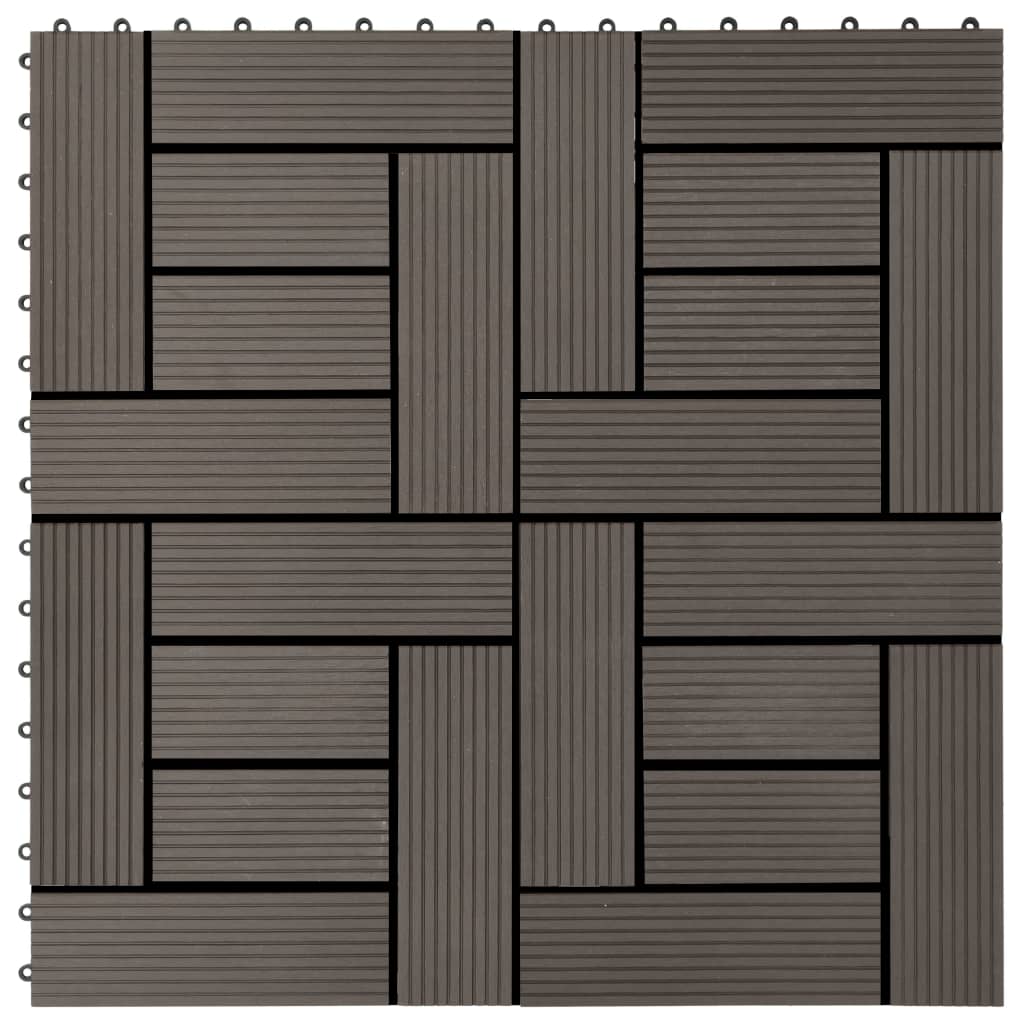 Berkfield 11 pcs Decking Tiles WPC 30x30 cm 1 sqm Dark Brown