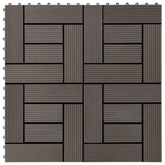 Berkfield 11 pcs Decking Tiles WPC 30x30 cm 1 sqm Dark Brown