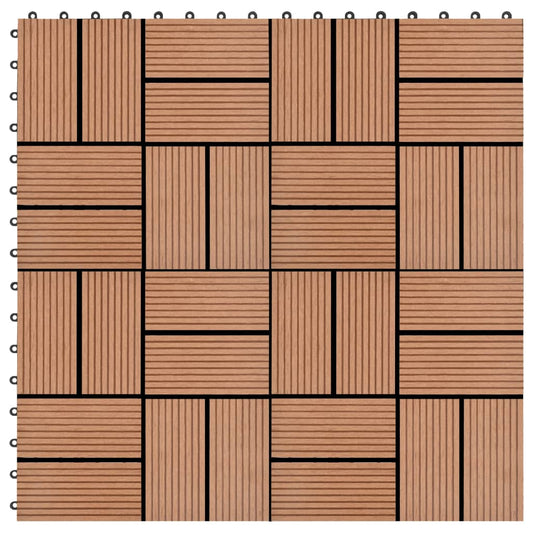 Berkfield 11 pcs Decking Tiles WPC 30x30 cm 1 sqm Brown