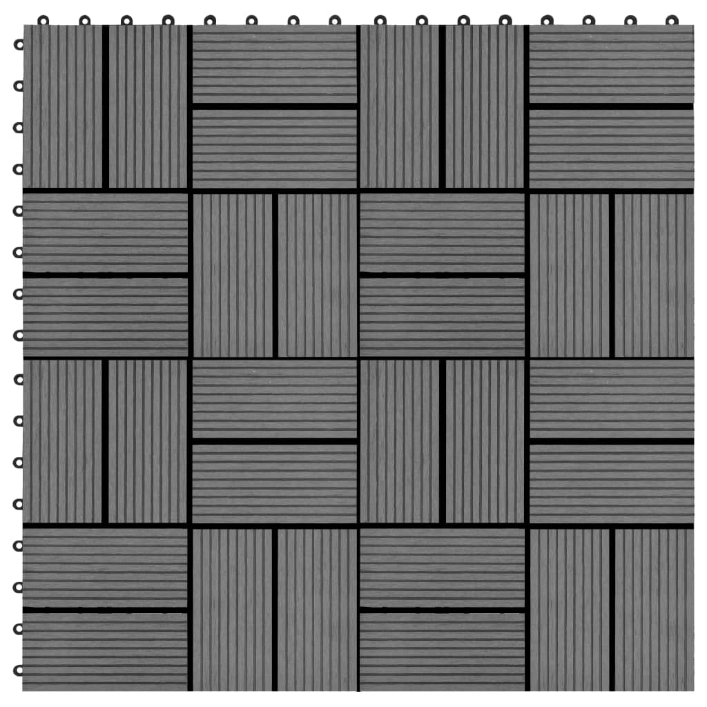 Berkfield 11 pcs Decking Tiles WPC 30x30 cm 1 sqm Grey