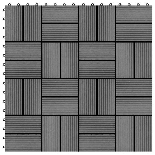 Berkfield 11 pcs Decking Tiles WPC 30x30 cm 1 sqm Grey