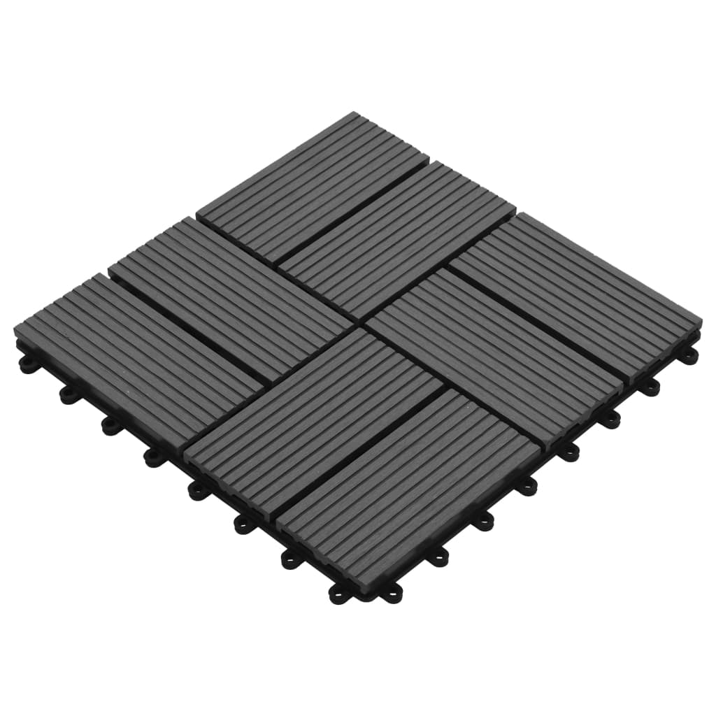 Berkfield 11 pcs Decking Tiles WPC 30x30 cm 1 sqm Grey