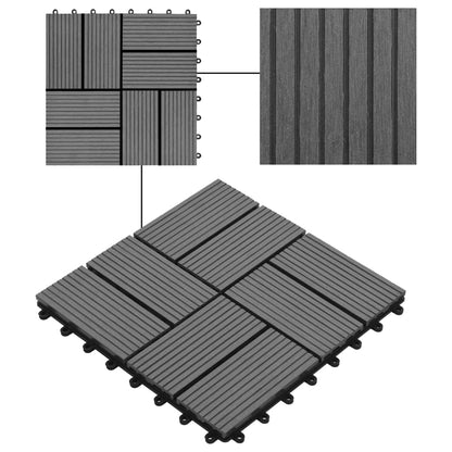 Berkfield 11 pcs Decking Tiles WPC 30x30 cm 1 sqm Grey