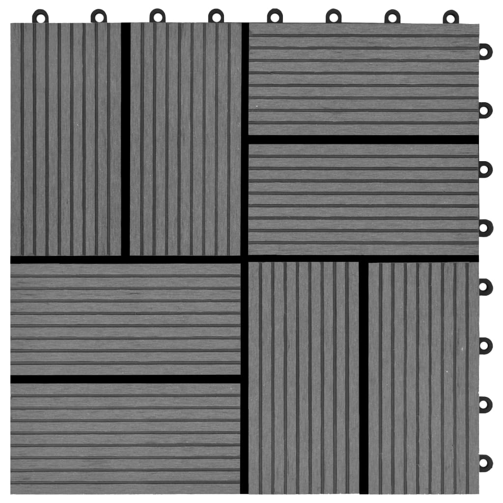 Berkfield 11 pcs Decking Tiles WPC 30x30 cm 1 sqm Grey