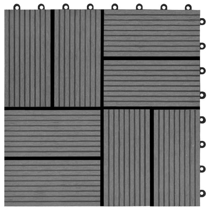 Berkfield 11 pcs Decking Tiles WPC 30x30 cm 1 sqm Grey