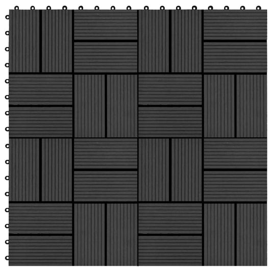Berkfield 11 pcs Decking Tiles WPC 30x30 cm 1 sqm Black