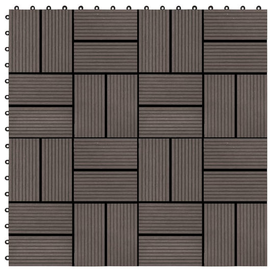 Berkfield 11 pcs Decking Tiles WPC 30x30 cm 1 sqm Dark Brown