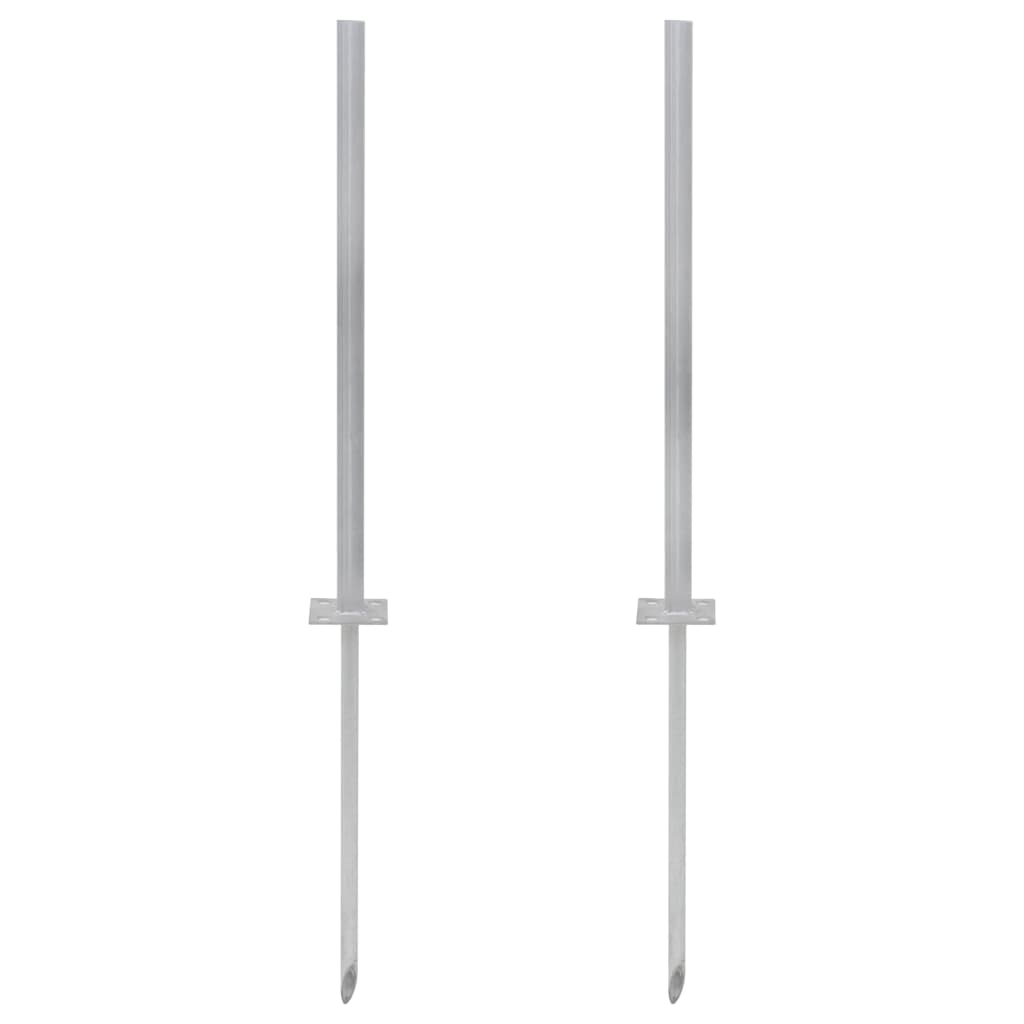 Berkfield Replacement Steel Feet 2 pcs 115 cm Silver