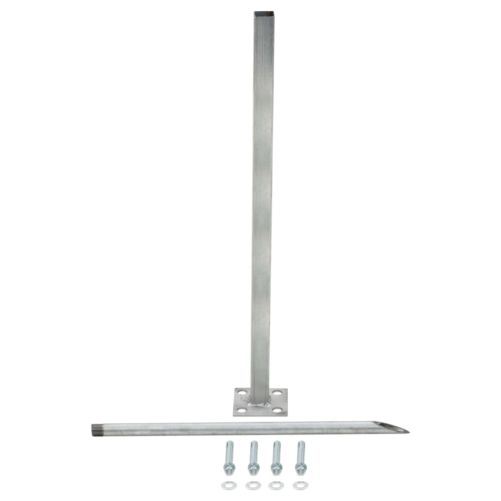 Berkfield Replacement Steel Feet 2 pcs 115 cm Silver