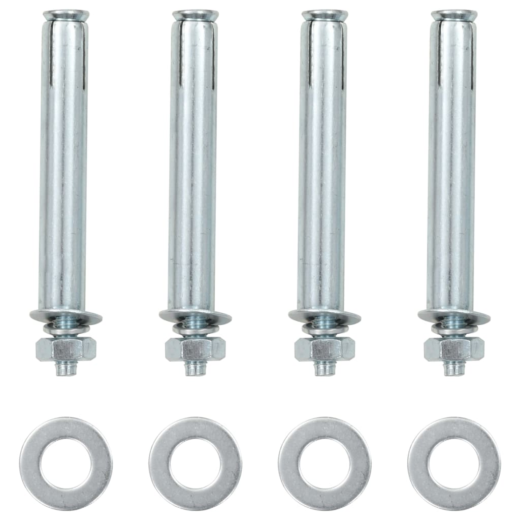 Berkfield Replacement Steel Feet 2 pcs 115 cm Silver