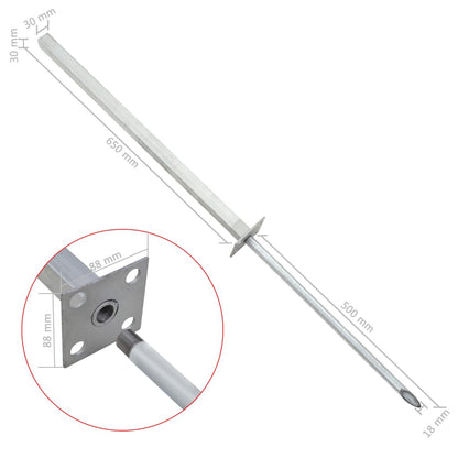 Berkfield Replacement Steel Feet 2 pcs 115 cm Silver