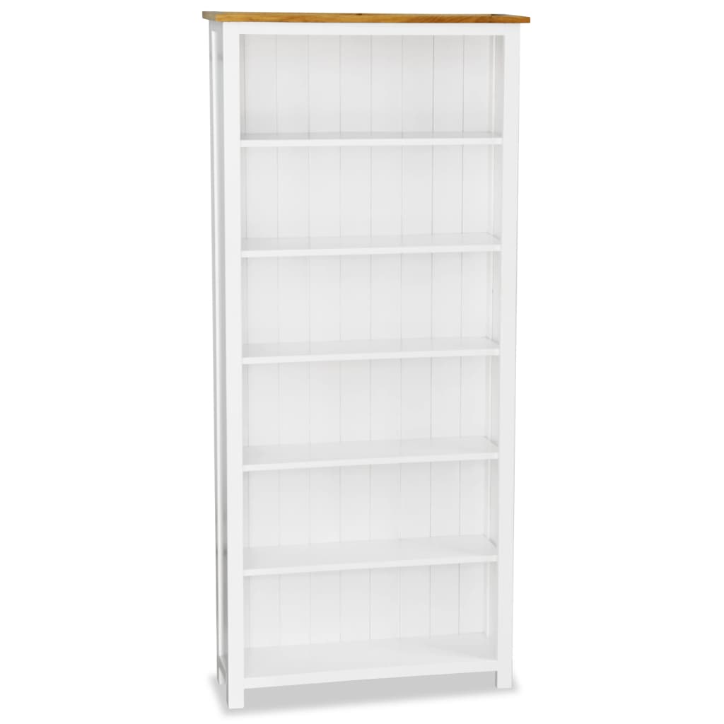 Berkfield 6-Tier Bookcase 80x23x180 cm Solid Oak Wood