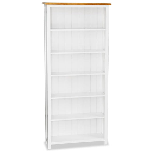 Berkfield 6-Tier Bookcase 80x23x180 cm Solid Oak Wood