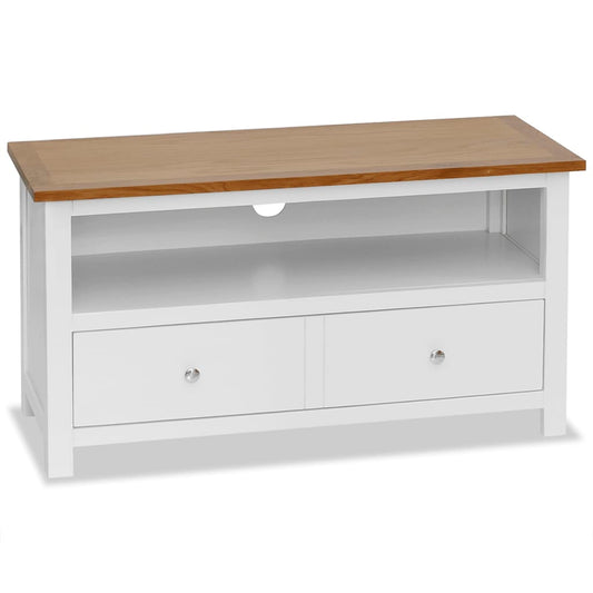 Berkfield TV Cabinet 90x35x48 cm Solid Oak Wood