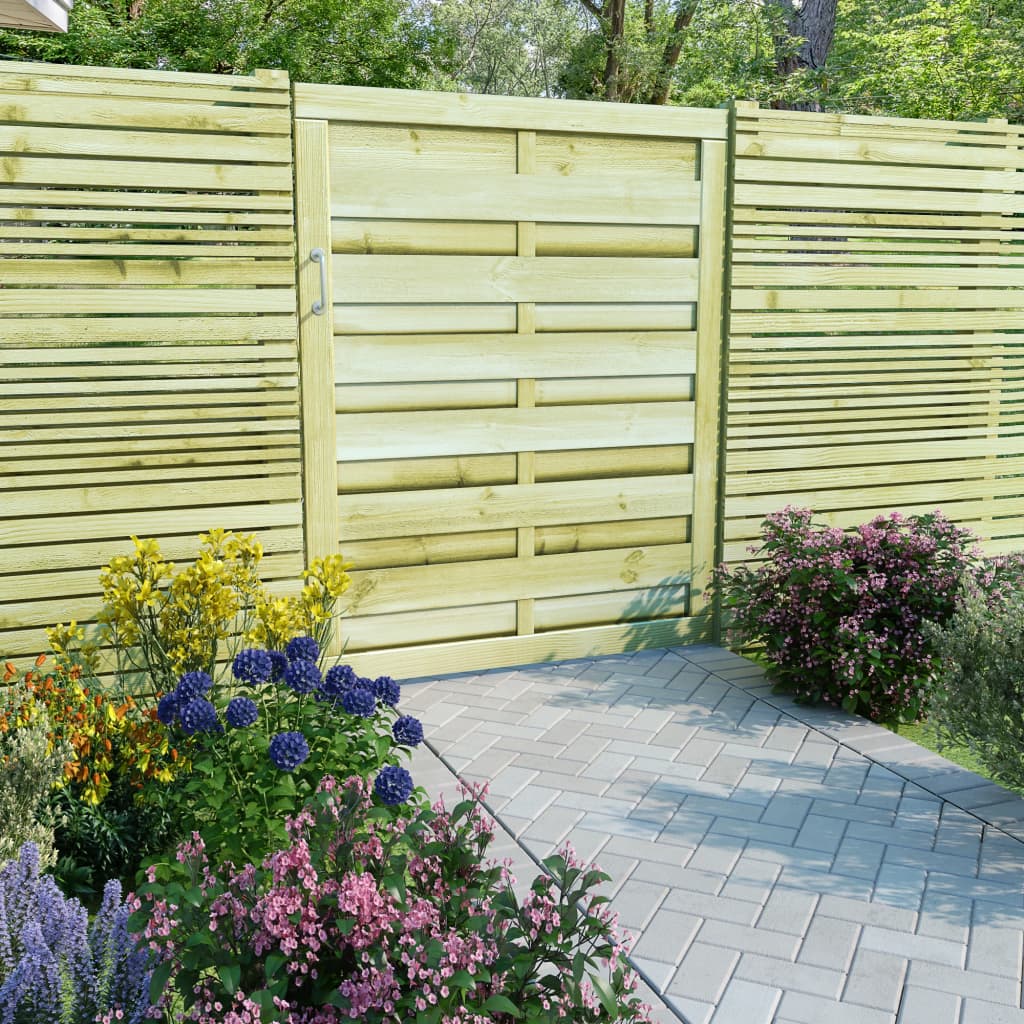 Berkfield Garden Gate Impregnated Pinewood 100x125 cm Green