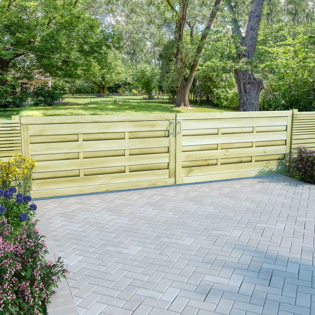 Berkfield Garden Gates 2 pcs Impregnated Pinewood 150x75 cm Green