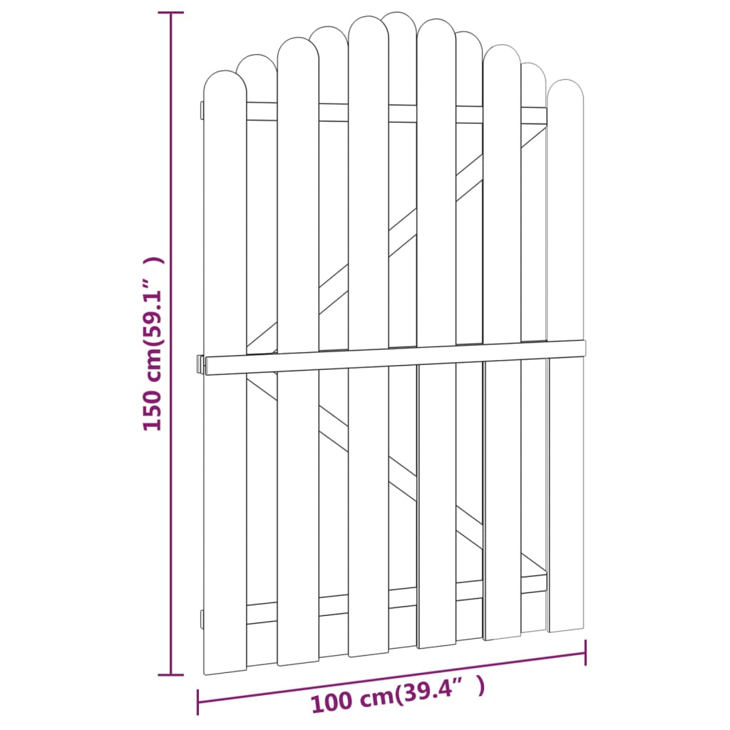 Berkfield Garden Gate Impregnated Pinewood 100x150 cm