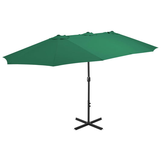 Berkfield Outdoor Parasol with Aluminium Pole 460x270 cm Green