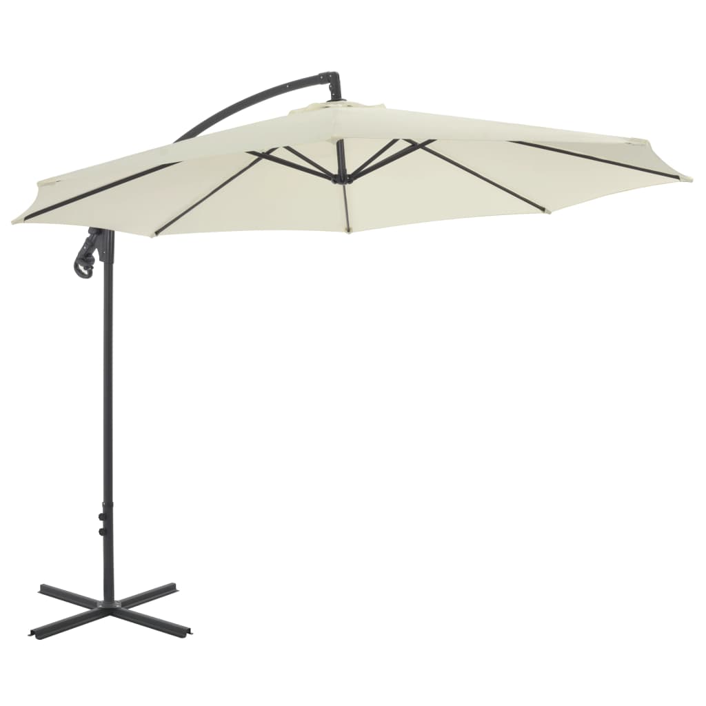 Berkfield Cantilever Umbrella with Steel Pole 300 cm Sand