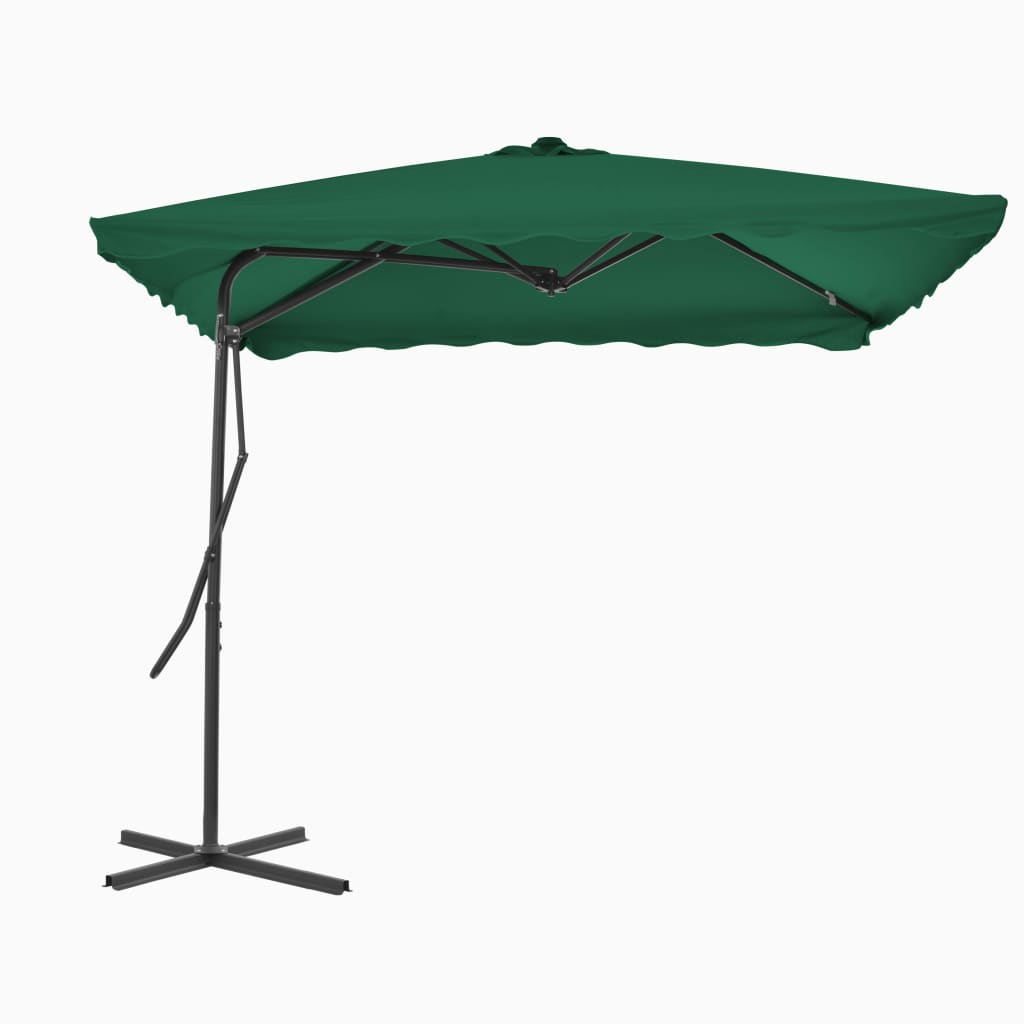 Berkfield Outdoor Parasol with Steel Pole 250x250 cm Green