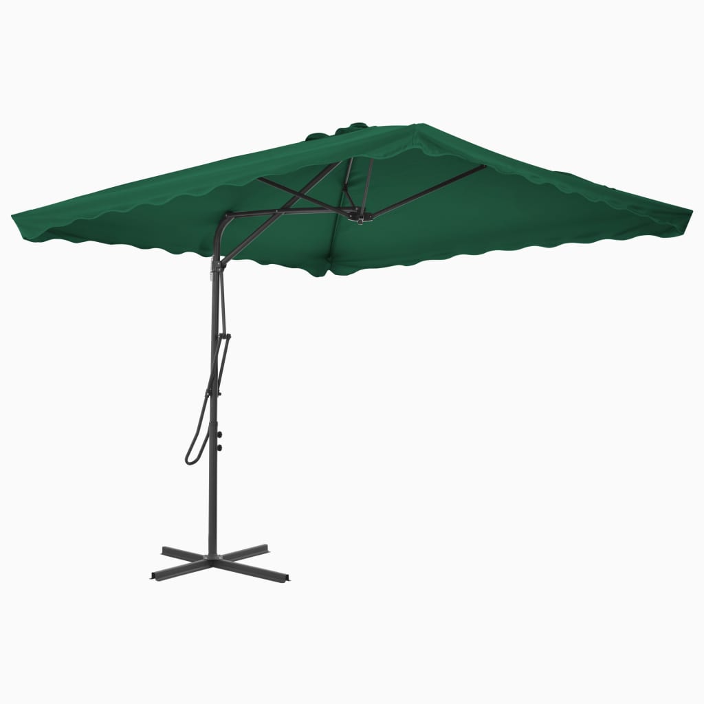 Berkfield Outdoor Parasol with Steel Pole 250x250 cm Green