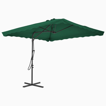 Berkfield Outdoor Parasol with Steel Pole 250x250 cm Green