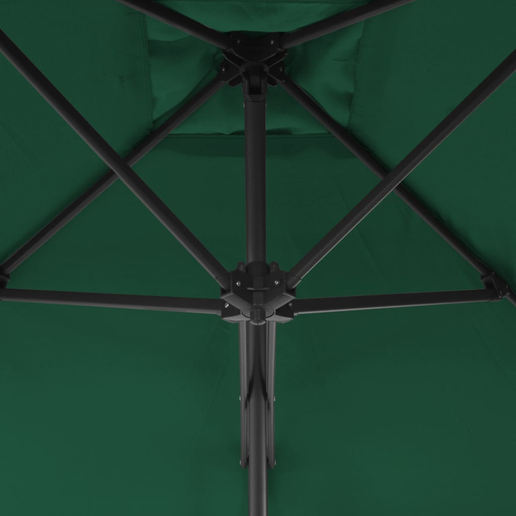 Berkfield Outdoor Parasol with Steel Pole 250x250 cm Green