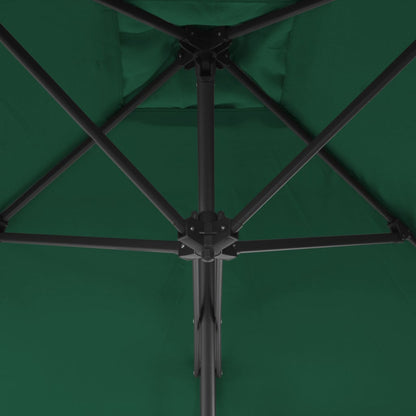 Berkfield Outdoor Parasol with Steel Pole 250x250 cm Green