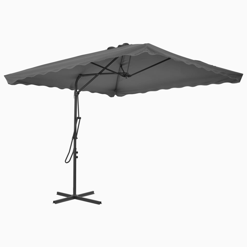 Berkfield Outdoor Parasol with Steel Pole 250x250 cm Anthracite