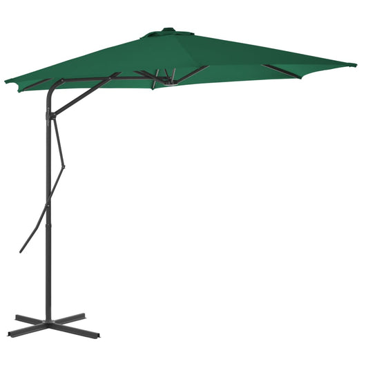Berkfield Outdoor Parasol with Steel Pole 300 cm Green