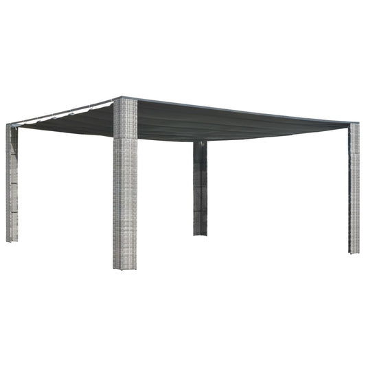 Berkfield Gazebo with Sliding Roof Poly Rattan 400x400x200 cm Grey and Anthracite