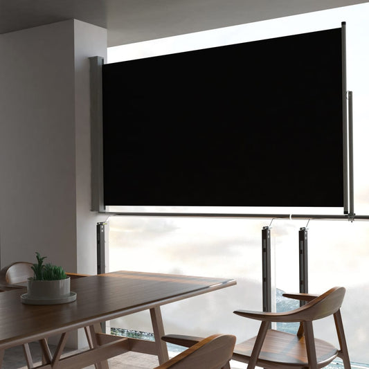 Berkfield Patio Retractable Side Awning 140 x 300 cm Black