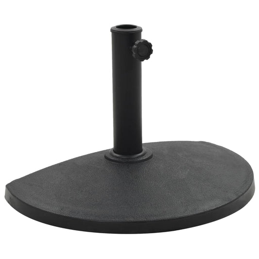 Berkfield Parasol Base Half Round Polyresin 9 kg Black