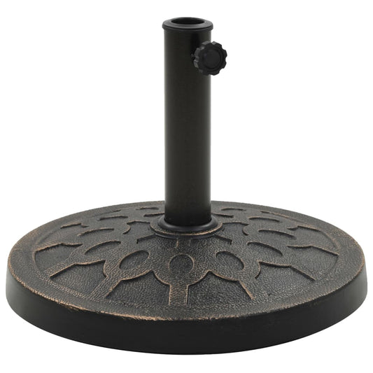 Berkfield Parasol Base Round Polyresin 13 kg Bronze