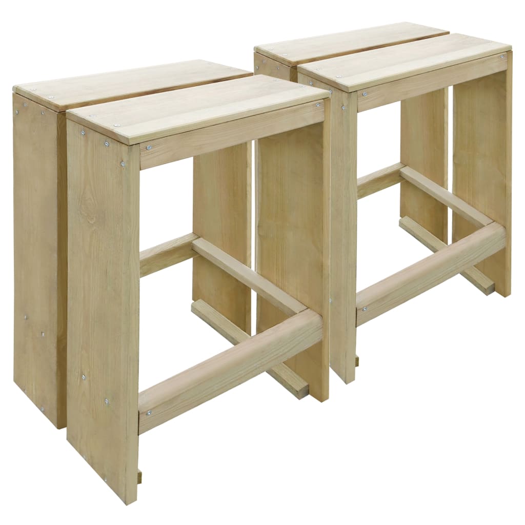 Berkfield Outdoor Bar Stools 2 pcs Impregnated Pinewood