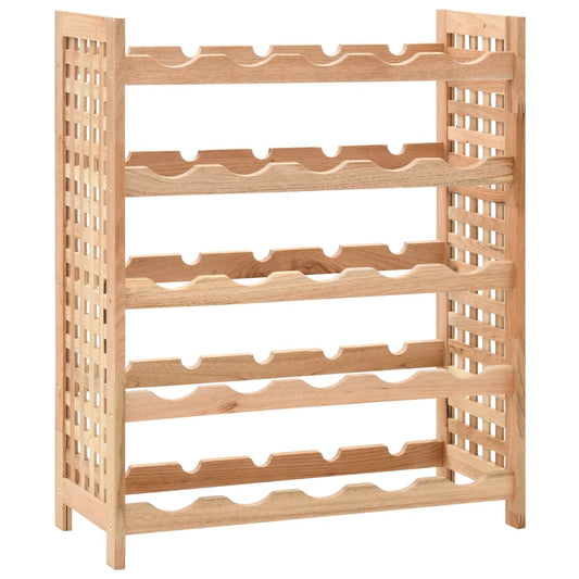 Berkfield Wine Rack for 25 Bottles Solid Walnut Wood 63x25x73 cm