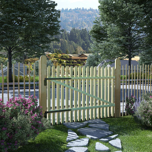 Berkfield Picket Garden Gate Impregnated Pinewood 100x75 cm
