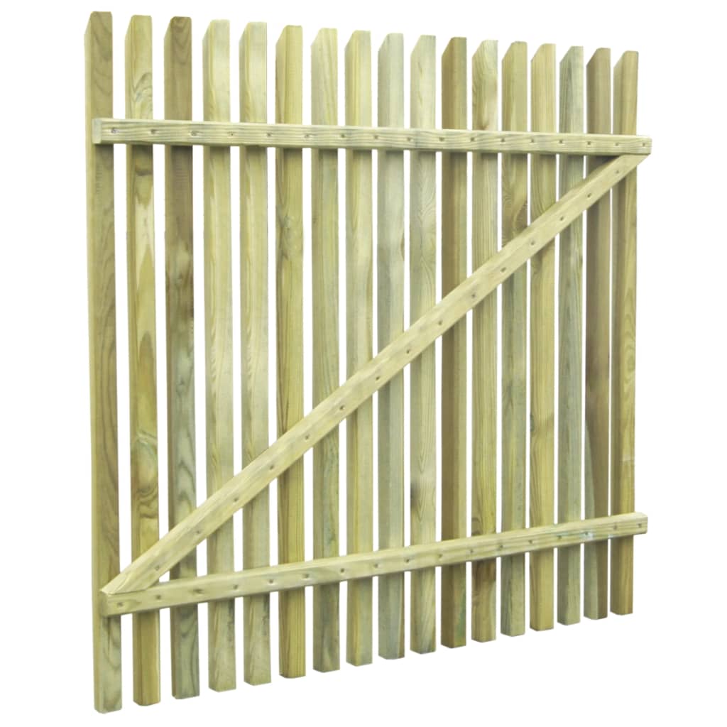 Berkfield Picket Garden Gate Impregnated Pinewood 100x100 cm